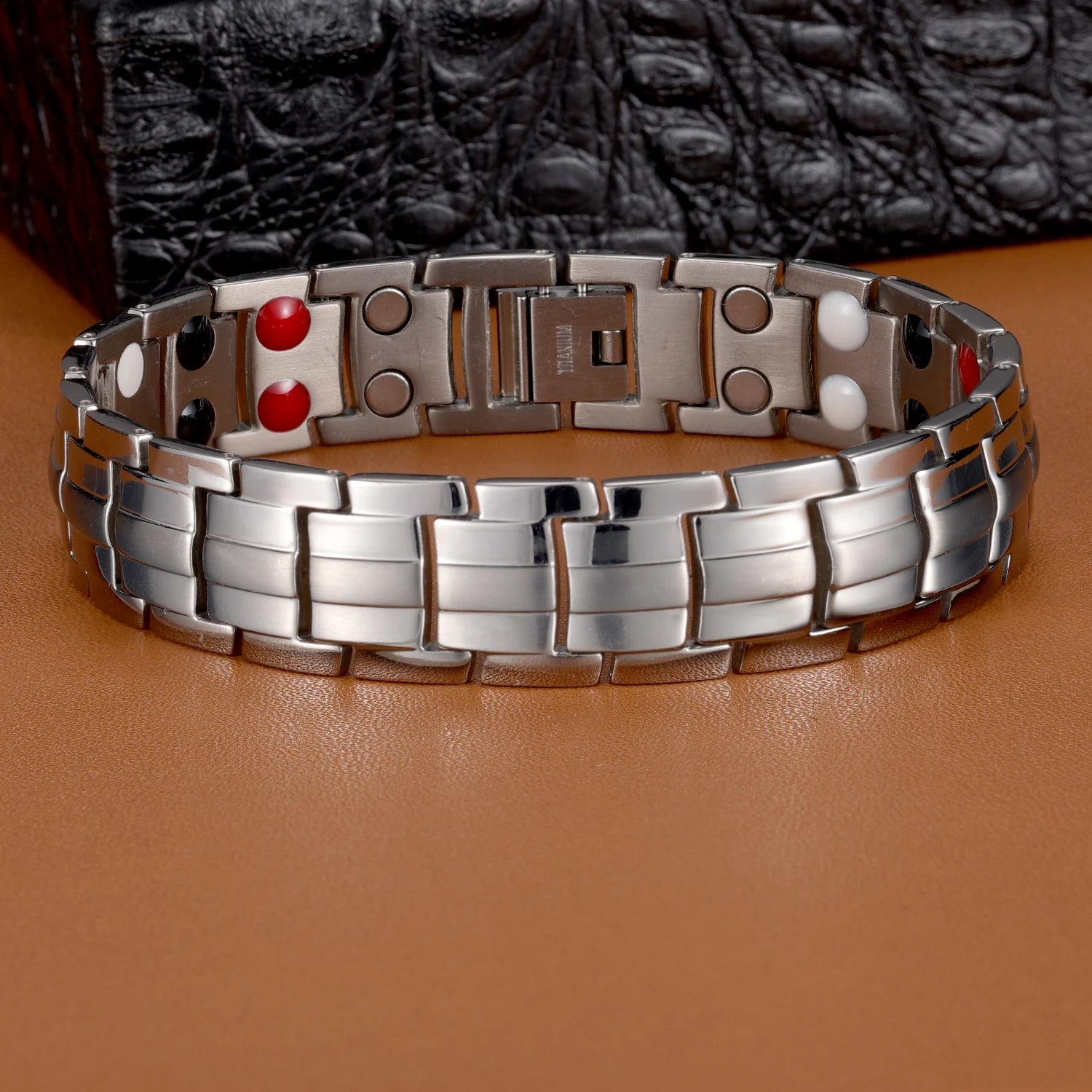 Steel Geranium Magnetic Therapy Bracelet
