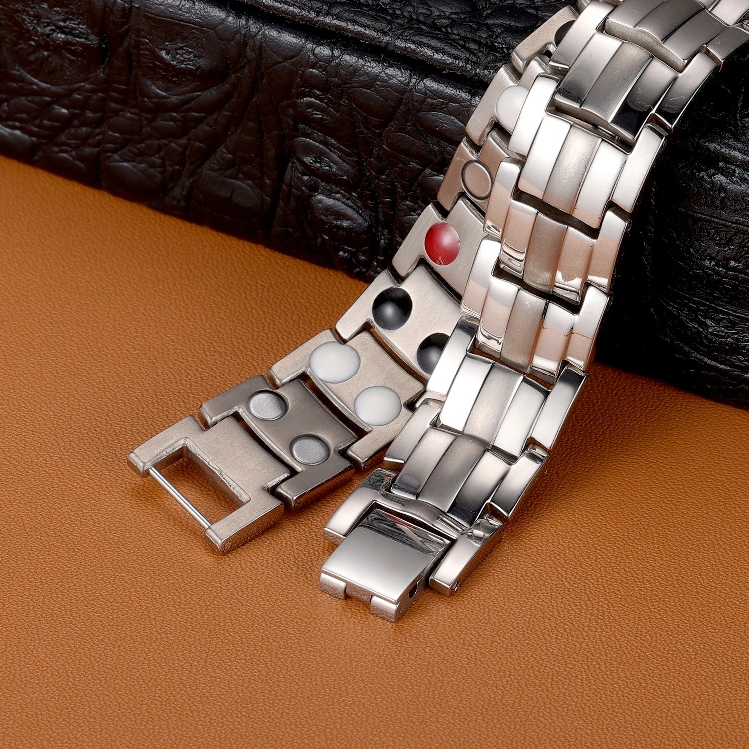 Steel Geranium Magnetic Therapy Bracelet