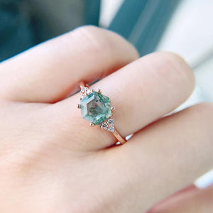 Moss Agate Ring - The Trendy