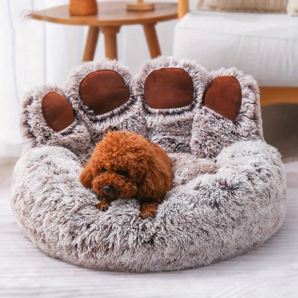 Fluffy Paw Shape Dog Bed