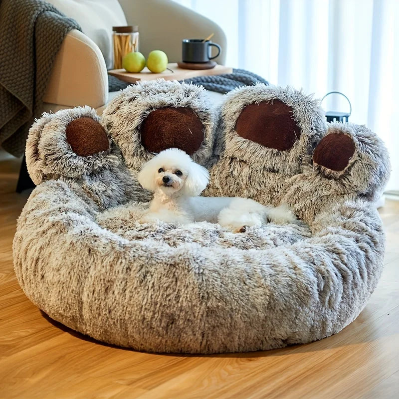 Fluffy Paw Shape Dog Bed