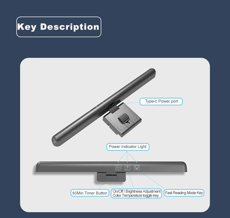 LED Laptop Computer Monitor Light Bar