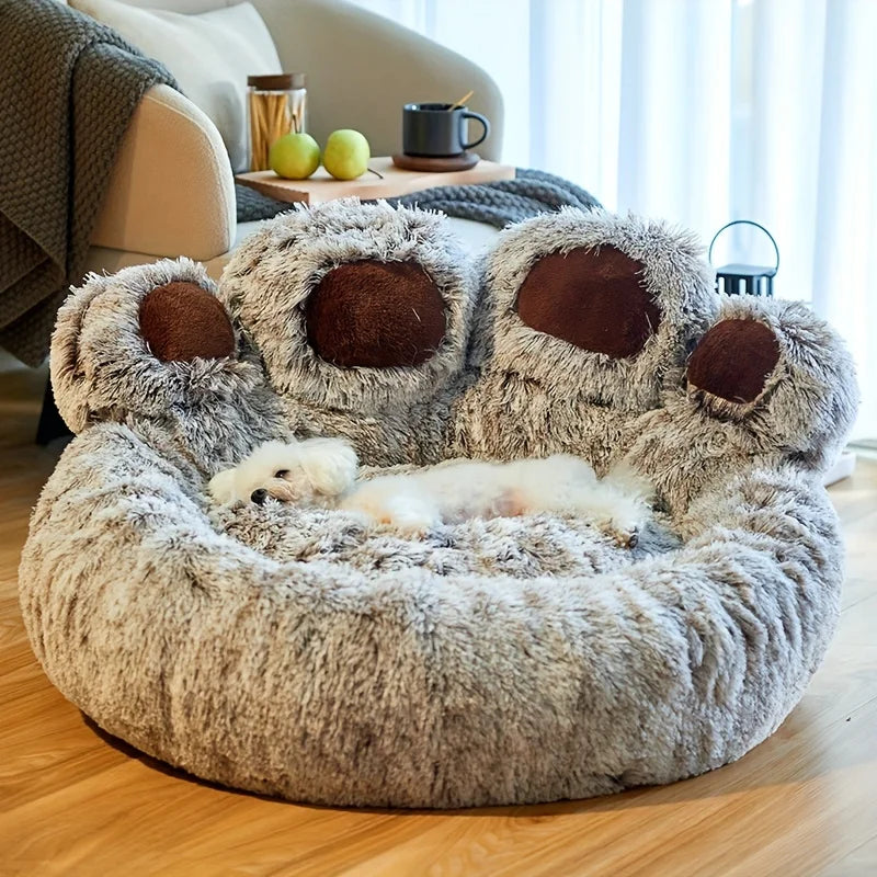 Fluffy Paw Shape Dog Bed