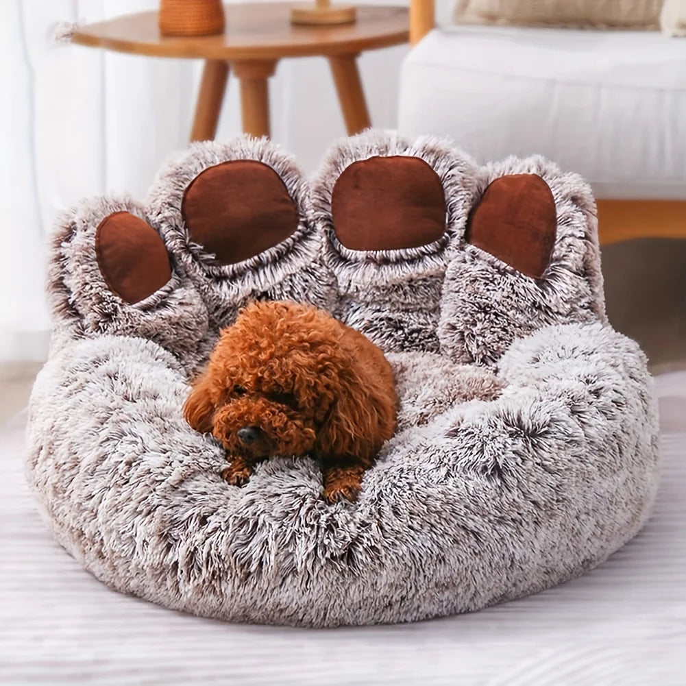 Fluffy Paw Shape Dog Bed