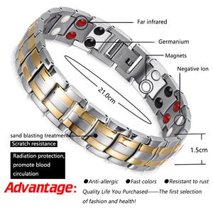 Steel Geranium Magnetic Therapy Bracelet