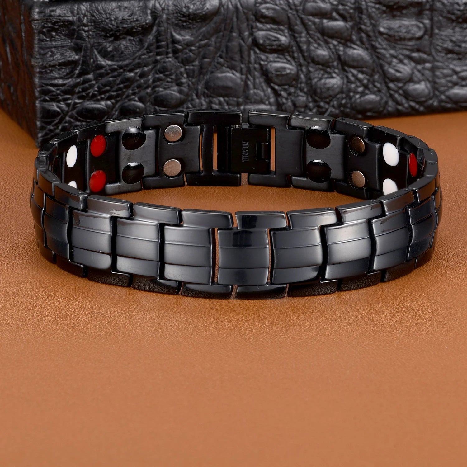 Steel Geranium Magnetic Therapy Bracelet
