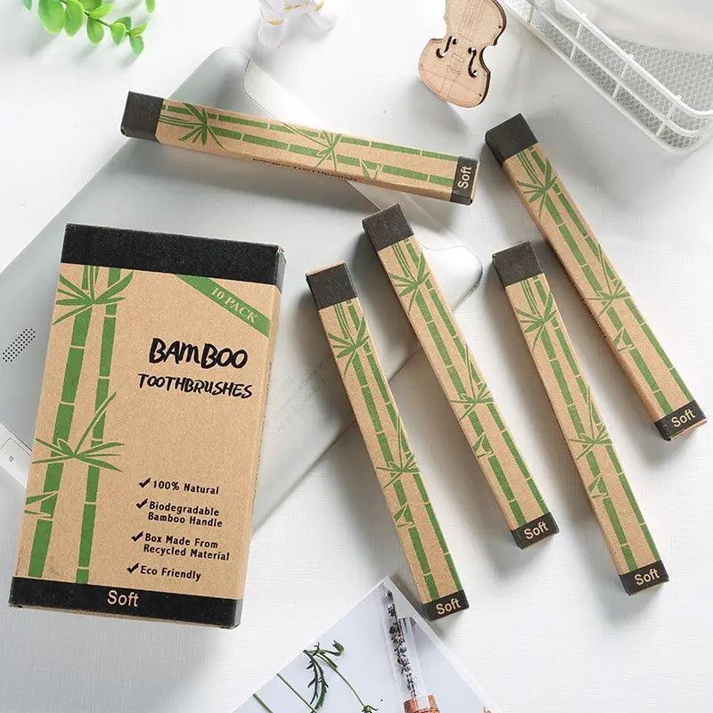 Natural Bamboo Toothbrush Set - The Trendy