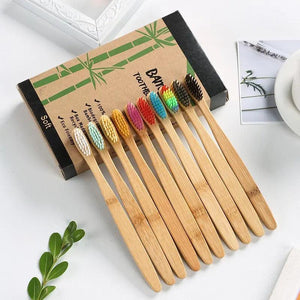 Natural Bamboo Toothbrush Set - The Trendy