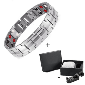 Steel Geranium Magnetic Therapy Bracelet