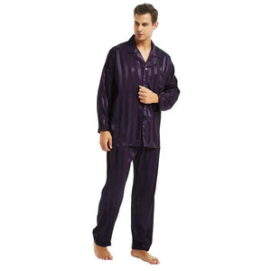 Reyes Mens Striped Silk Satin Pyjamas - The Trendy