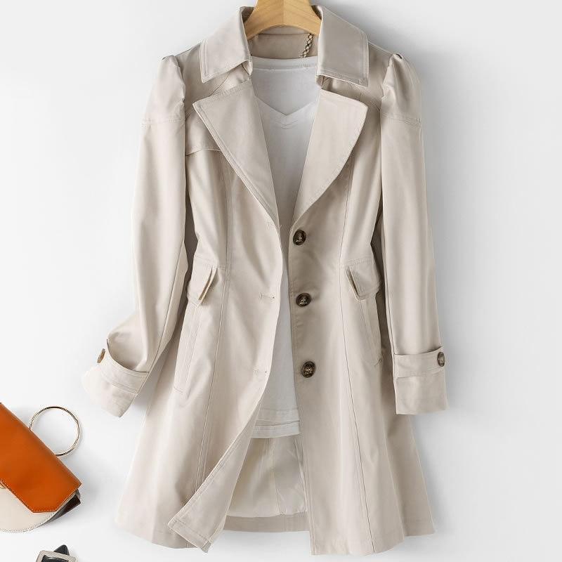 Women Mid-Long Trench Coat - The Trendy