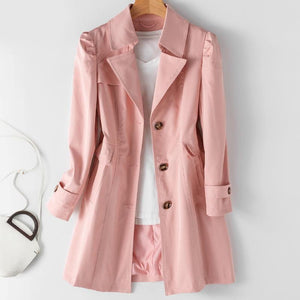 Women Mid-Long Trench Coat - The Trendy