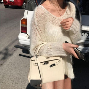 Vintage Knitted Sweater Crochet Pullover - The Trendy