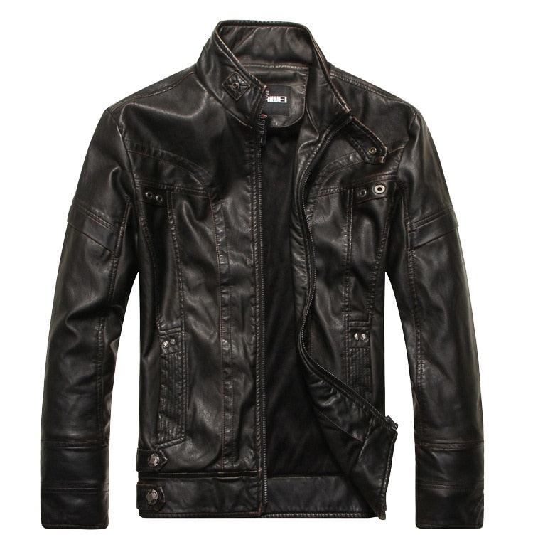 Favocent Men Motorcycle Leather Jacket - The Trendy