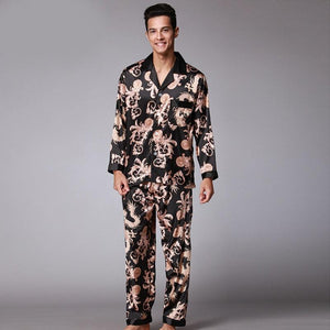 Mens Satin Silky Sleepwear Pyjamas - The Trendy