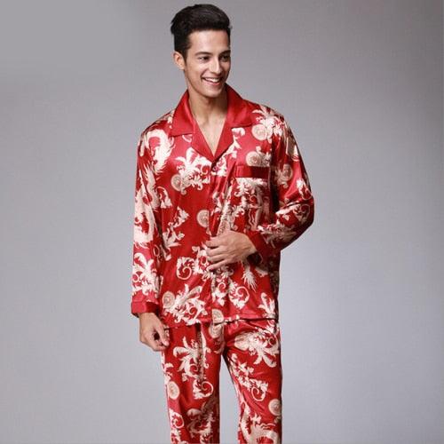 Mens Satin Silky Sleepwear Pyjamas - The Trendy