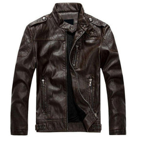 Favocent Men Motorcycle Leather Jacket - The Trendy