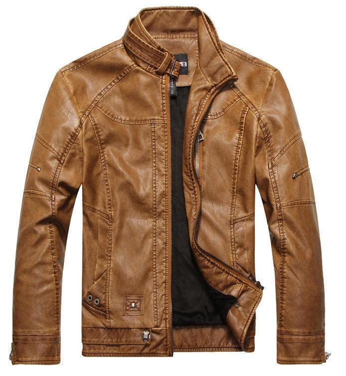 Favocent Men Motorcycle Leather Jacket - The Trendy