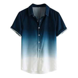 Oahu Gradient Summer Hawaiian Collared Shirt - The Trendy