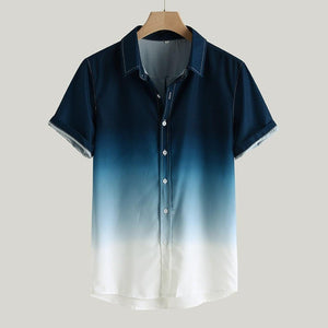 Oahu Gradient Summer Hawaiian Collared Shirt - The Trendy