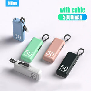 Portable Power Bank 5000mAh with Cable - The Trendy