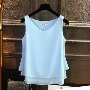 Danni Women Sleeveless Chiffon Shirt - The Trendy