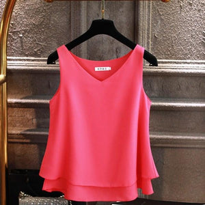 Danni Women Sleeveless Chiffon Shirt - The Trendy