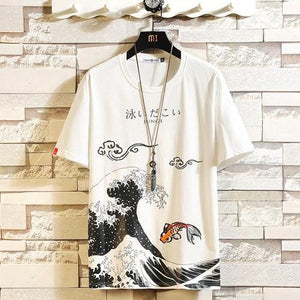 Wave Cotton T-shirt - The Trendy