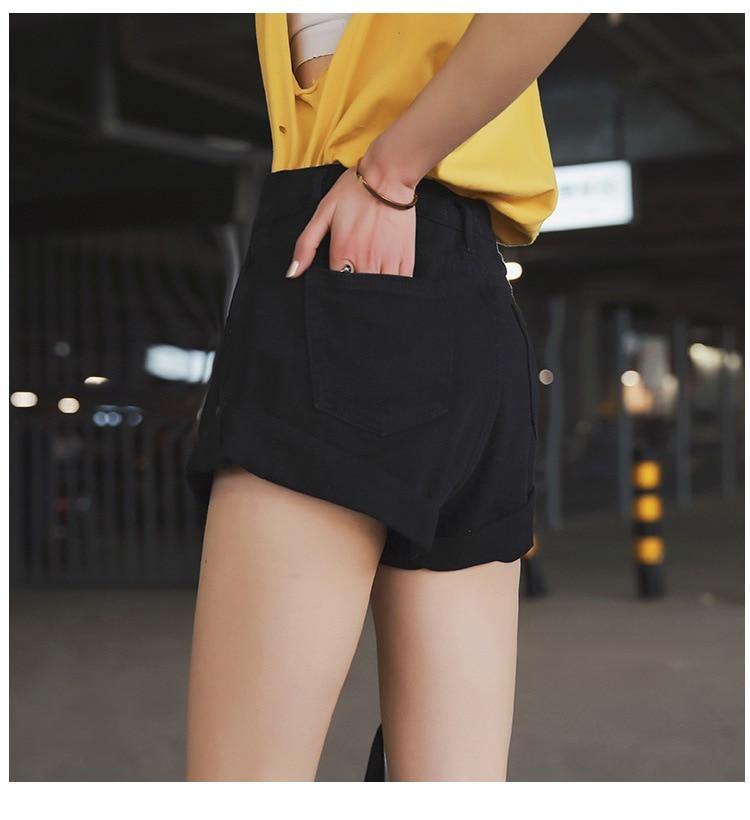 Streamgirl Denim High Waist Shorts - The Trendy
