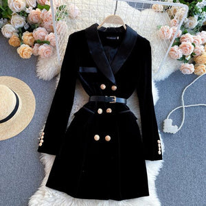 Mest Women Black Velvet Blazer - The Trendy